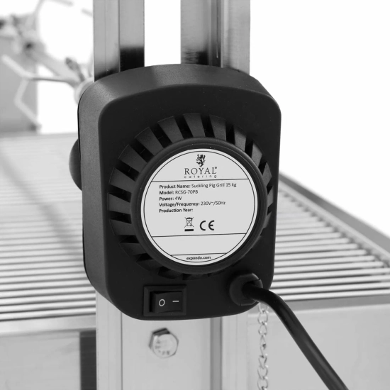 Royal Catering Grill węglowy z rożnem obrotowym elektrycznym do pieczenia