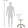 Physa Krzesło taboret hoker kosmetyczny z oparciem na kółkach do 150 kg