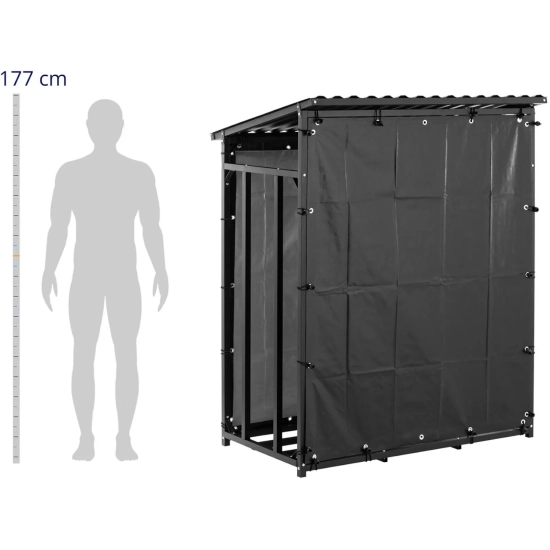 Hillvert Stojak wiata na drewno kominkowe 137x90x171cm