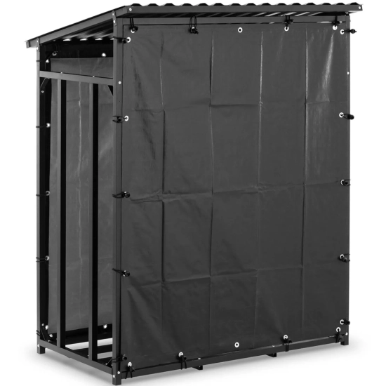 Hillvert Stojak wiata na drewno kominkowe 137x90x171cm