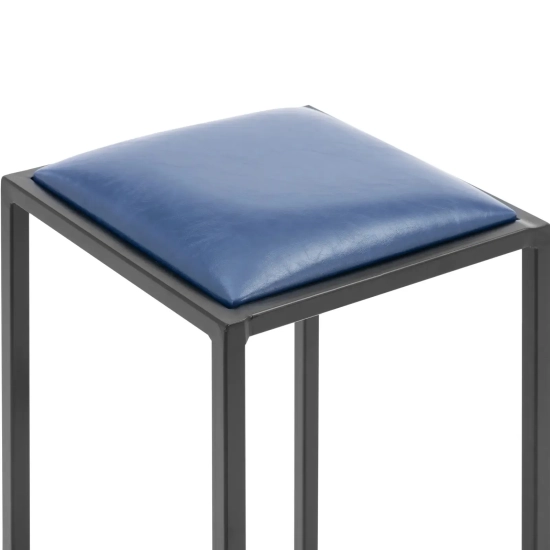 Royal Catering Stołek barowy hoker metalowy loft z tapicerką czarno