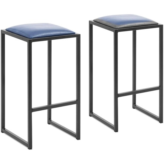 Royal Catering Stołek barowy hoker metalowy loft z tapicerką czarno