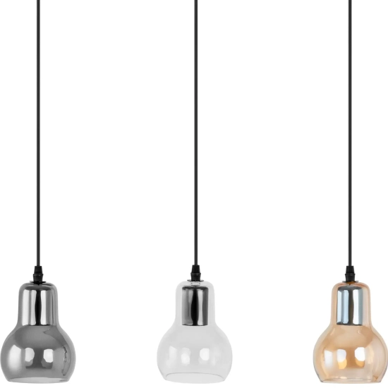Uniprodo Lampa sufitowa nowoczesna 3 punktowa E27 - szklane dzwonki