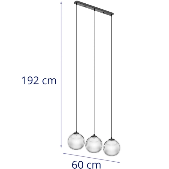 Uniprodo Lampa sufitowa nowoczesna 3 punktowa E27 - szklane kule
