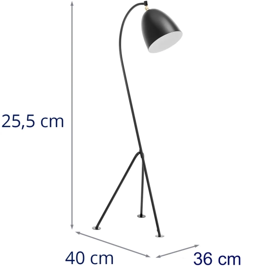 Uniprodo Lampa podłogowa metalowa z regulowanym kloszem E27 125 cm