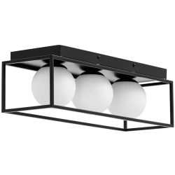 Uniprodo Lampa sufitowa nowoczesna 3 punktowa E9 - szklane kule w ramie