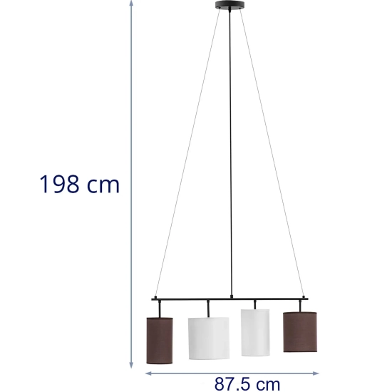 Uniprodo Lampa sufitowa nowoczesna 4 punktowa E14 - biało brązowa