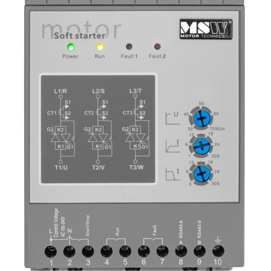 MSW Soft starter do łagodnego rozruchu silników 3 A 1.5 kW 400 / 100-240 V