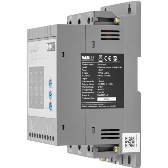 MSW Soft starter do łagodnego rozruchu silników 3 A 1.5 kW 400 / 100-240 V