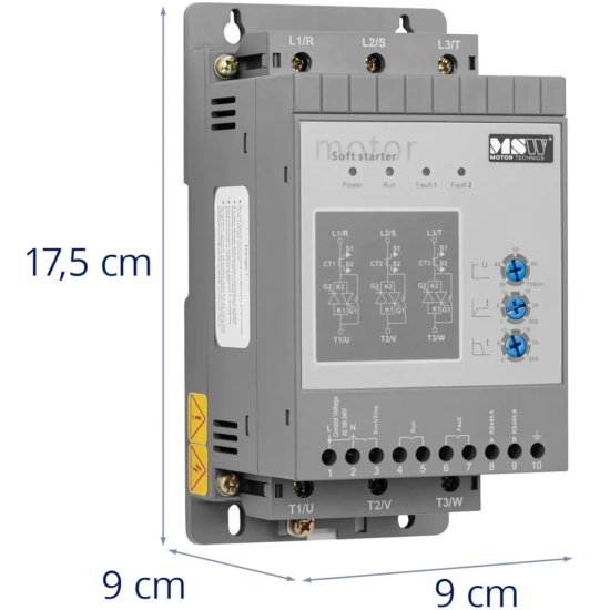 MSW Soft starter do łagodnego rozruchu silników 3 A 1.5 kW 400 / 100-240 V