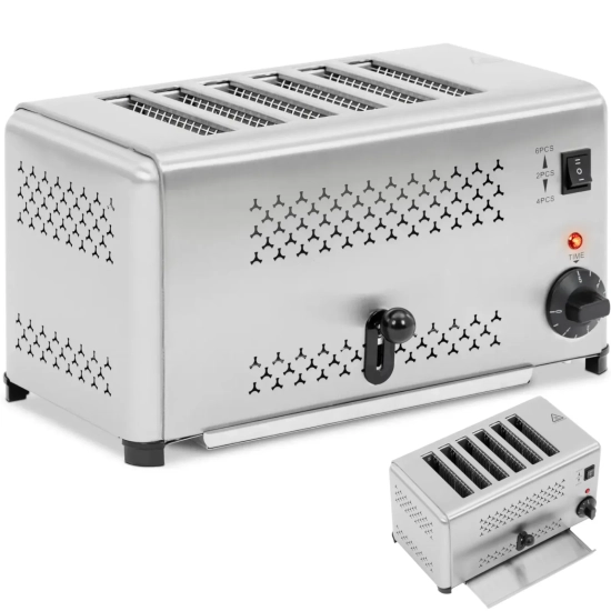 Royal Catering Toster opiekacz kanapkowy do chleba na 6 grzanek 2500 W