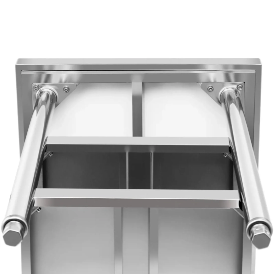 Royal Catering Stół blat roboczy centralny stalowy 2 półki 100 x 60 cm do