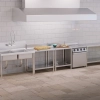 Royal Catering Stół blat roboczy stalowy nierdzewny przyścienny z rantem i