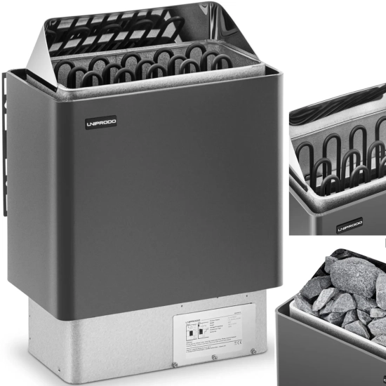 Piec do sauny Uniprodo 8 kW, 8–12 m³, UNI_SAUNA_G8.0KW