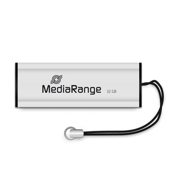 Pendrive MediaRange USB 3.0 (3.2 Gen 1), 32 GB, srebrny, USB A, wysuwany