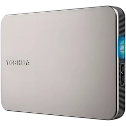 Zewnętrzny dysk HDD Toshiba Canvio Flex 4 TB w kolorze srebrny, model HDTX240ESCCA.