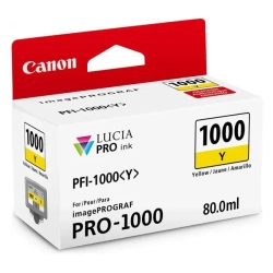 Oryginalny tusz Canon PFI-1000 Y 0549C001, żółty, 80 ml, 3 365 stron