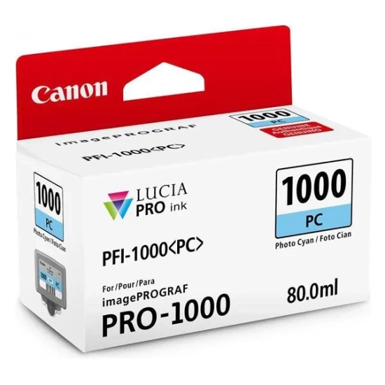Oryginalny tusz Canon PFI-1000 PC 0550C001, cyjan, 80 ml, 5 140 stron