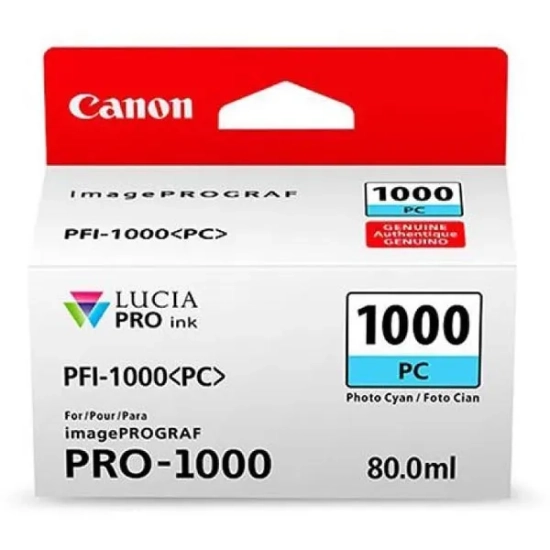 Oryginalny tusz Canon PFI-1000 PC 0550C001, cyjan, 80 ml, 5 140 stron