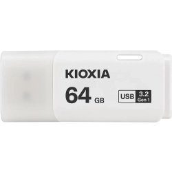 Pendrive KIOXIA TransMemory U301 64 GB (LU301W064GG4), wariant biały, zdejmowana zaślepka.