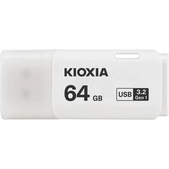 Pendrive KIOXIA TransMemory U301 64 GB (LU301W064GG4), wariant biały, zdejmowana zaślepka.