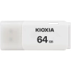Pendrive KIOXIA TransMemory U202 64 GB (LU202W064GG4), wariant biały, zdejmowana zaślepka.