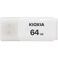Pendrive KIOXIA TransMemory U202 64 GB (LU202W064GG4), wariant biały, zdejmowana zaślepka.