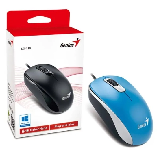 Mysz komputerowa Genius DX-110 przewodowa, niebieska, 1000 DPI 31010116110