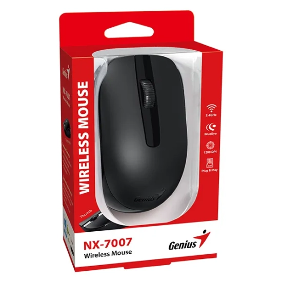 Mysz komputerowa Genius NX-7007 bezprzewodowa, czarna, 1200 DPI 31030026403