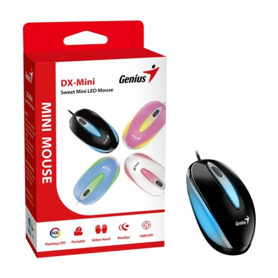 Mysz komputerowa Genius DX-Mini przewodowa, czarna, 1000 DPI 31010025404