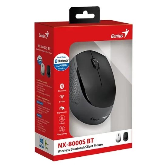 Mysz bezprzewodowa Genius NX-8000S BT czarno-szara 1200 DPI