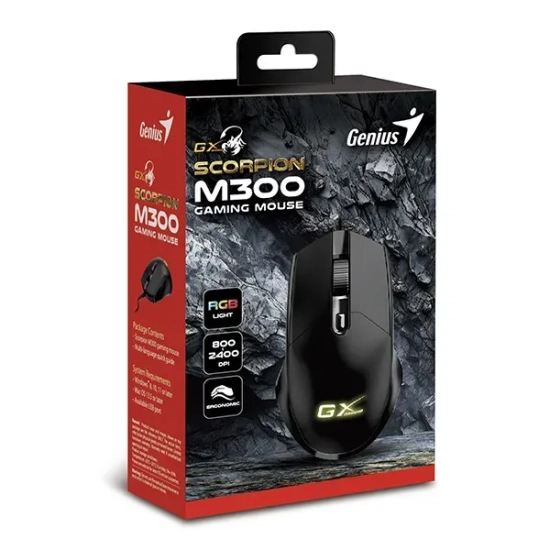 Mysz przewodowa Genius Scorpion M300 czarna 2400 DPI
