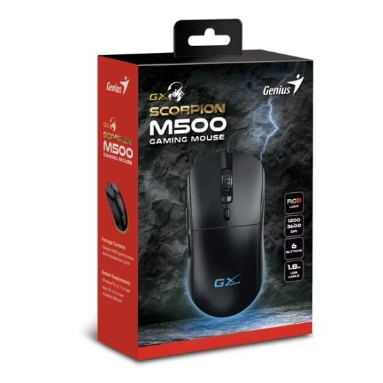 Mysz przewodowa Genius Scorpion M500 czarna 3600 DPI