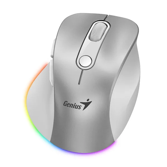Mysz komputerowa Genius Ergo 9000S Pro bezprzewodowa, srebrna, 2400 DPI