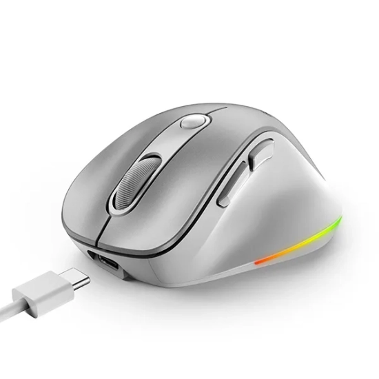 Mysz komputerowa Genius Ergo 9000S Pro bezprzewodowa, srebrna, 2400 DPI