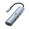 Hub USB Genius z 4 portami, UH-545, szary, 3x USB 3.0, 1x RJ45 31240004400