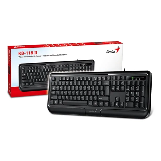 Klawiatura Genius KB-118 II przewodowa (PS/2) CZ/SK, czarna 31310051410