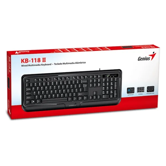 Klawiatura Genius KB-118 II przewodowa (PS/2) CZ/SK, czarna 31310051410