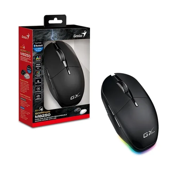 Mysz bezprzewodowa Genius Scorpion M8250 AI czarna 3200 DPI
