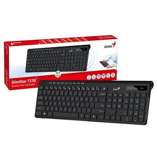 Klawiatura Genius Slimstar 7230 Copilot bezprzewodowa CZ/SK, czarna