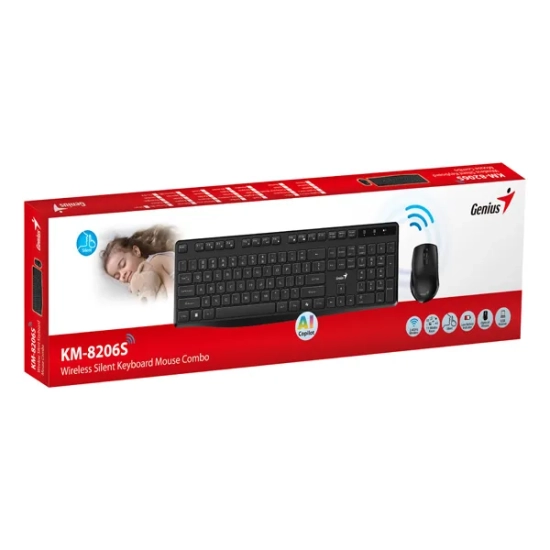 Klawiatura Genius KM-8206S COPILOT zestaw bezprzewodowa CZ/SK 31340017409