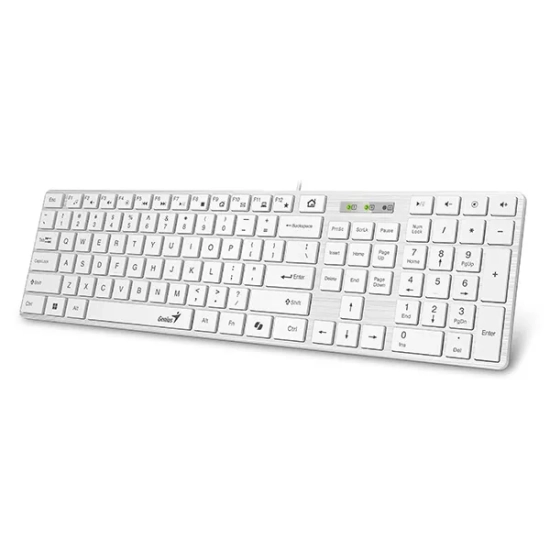 Klawiatura Genius SlimStar 126 COPILOT przewodowa (USB) CZ/SK, biała