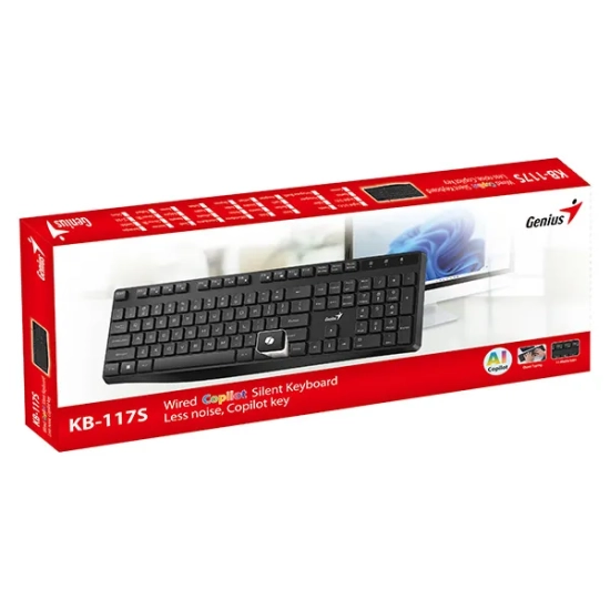 Klawiatura Genius KB-117S COPILOT przewodowa (USB) CZ/SK, czarna