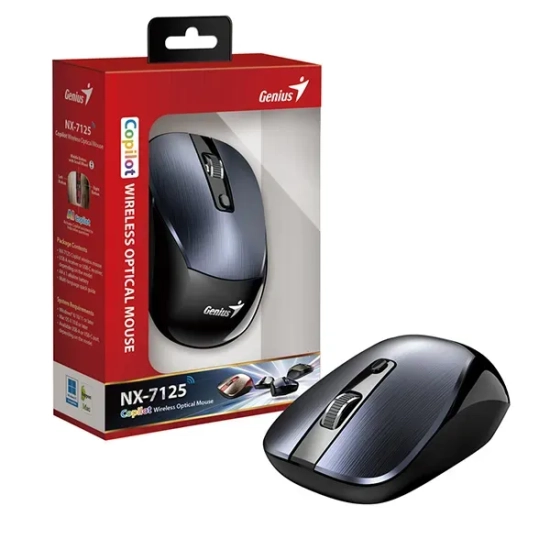 Mysz bezprzewodowa Genius NX-7125 metaliczna szara 1200 DPI