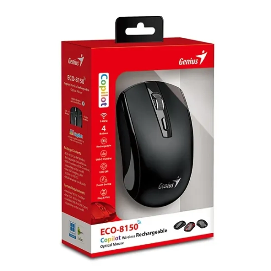 Mysz bezprzewodowa Genius ECO-8150 czarna 1200 DPI