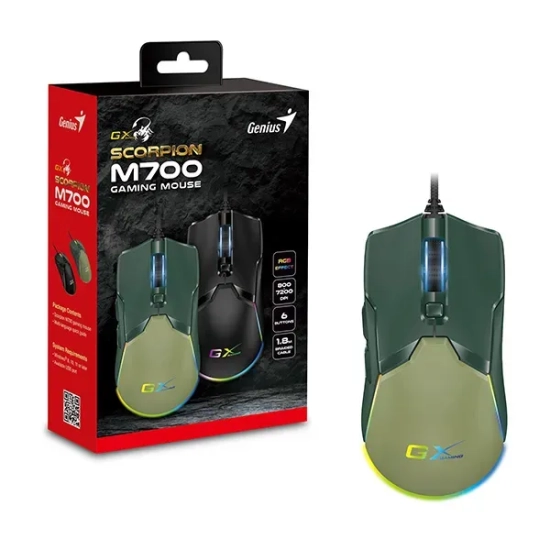 Mysz przewodowa Genius Scorpion M700 zielona 7200 DPI