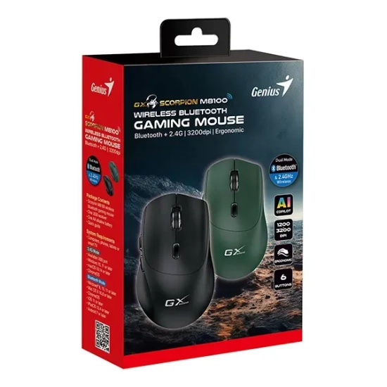 Mysz bezprzewodowa Genius Scorpion M8100 zielona 3200 DPI