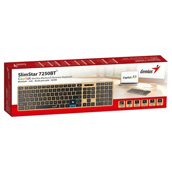 Klawiatura Genius Slimstar 7250BT Copilot bezprzewodowa CZ/SK 31320004403