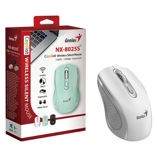 Mysz komputerowa Genius NX-8025S bezprzewodowa, biało-szara, 1200 DPI