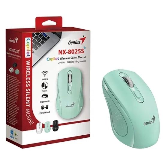 Mysz bezprzewodowa Genius NX-8025S zielona 1200 DPI
